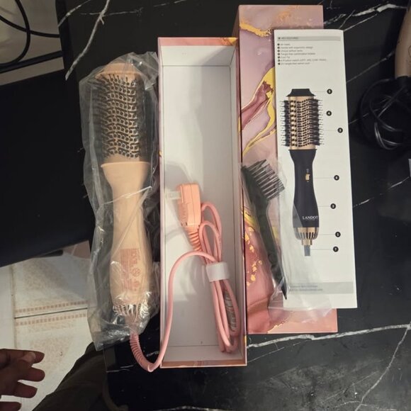 LANDOT Hair Blow Dryer Brush: One-Step Hot Air Brush with 60mm Oval Barrel - 4 i - Picture 5 of 5
